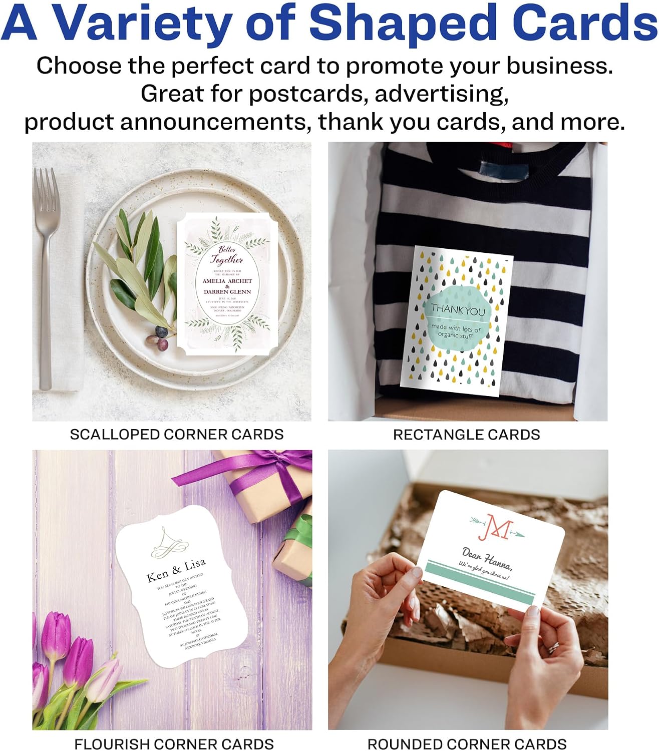 Avery Printable Postcards with Sure Feed Technology, 4' x 6', White, 6 Packs, 100 Cards per Pack, 200 Blank Postcards for Laser Printers Total (15389)