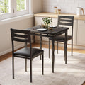 GarveeHome Dining Table Set for 2, Dining Table and Chairs Set of 2, 3 Piece Dining Table Set with Spiral Table Legs for Small Spaces, Kitchen, Apartment, Black