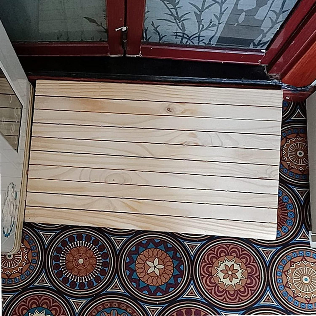 Wooden Threshold Ramps for Doorways, Portable Non-Skid Curb Ramp for Move Wheelchair/Bike/Scooter(8cm Tall)