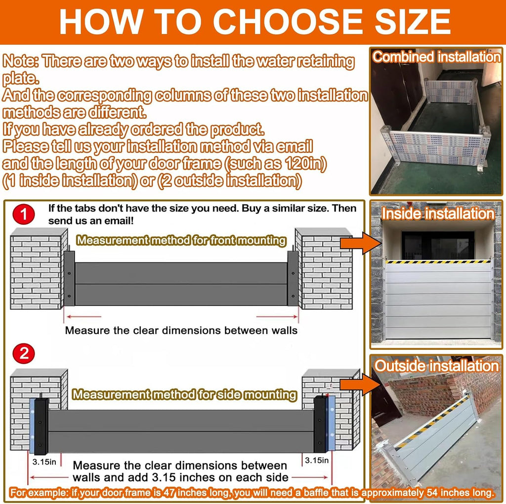 Water Flood Barrier Street Road Outdoor, 3/4/5/6/7/8/9/10/11/12/13/14/15/16/17/18ft Long Aluminum Threshold Anti-Flood Wall, Flood Baffle for Garage/Basement/Front Door/Driveway(H 1.3ft(40cm),17.5ft(5