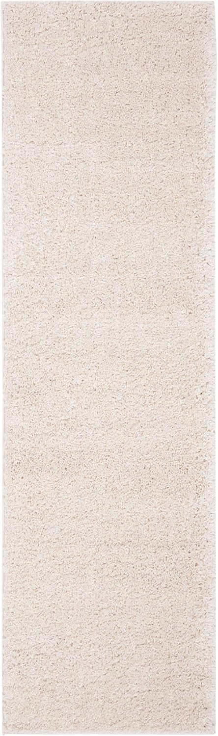 SAFAVIEH August Shag Collection 2'3' x 18' Beige AUG900D Solid Non-Shedding 1.25-inch Thick Living Room Dining Entryway Foyer Hallway Runner Rug