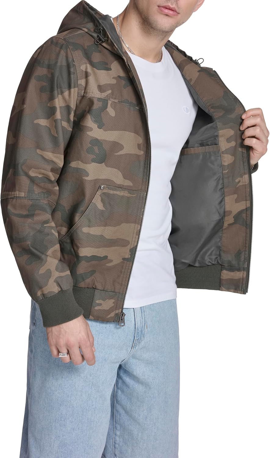 Levi's Men's Workwear Cotton Canvas Hooded Bomber Jacket