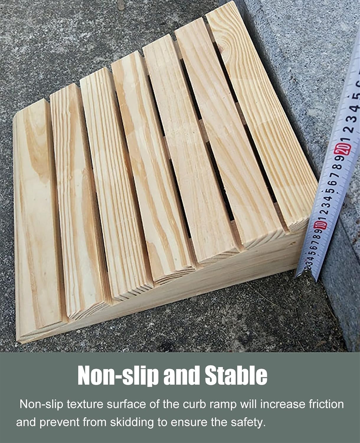6inch Rise Wooden Threshold Ramp for Home/Front Door/Yard/Doorways, Wheelchairs Walkers Car Motorcycle Entry Transition Ramp, Heavy Duty Anti-Skid Curb Ramp (Size : 60x95x15cm/23.6x37.4x6in)