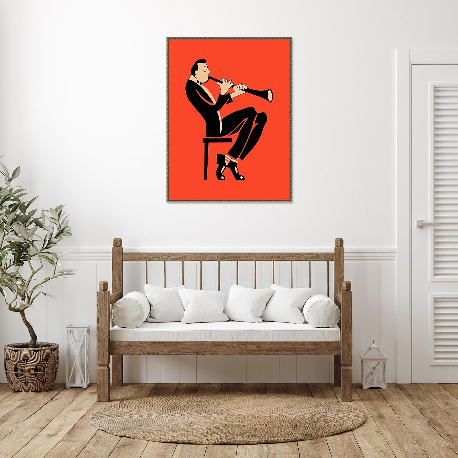 Amanti Art Framed Canvas Wall Art 42x32 The Clarinet by Mark Rogan, Framed Wall Art Canvas, Music Artwork, Traditional Decor, Oversize Poster Painting for Living Room, Bedroom, Bathroom, Kitchen,