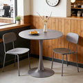 31.5' Tulip Table for 2-4 Persons Modern Round Dining Room Table, Mid-Century Modern Grey Small Kitchen Table with MDF Wooden Top, Leisure Coffee Table for Living Room, Dining Room, Office