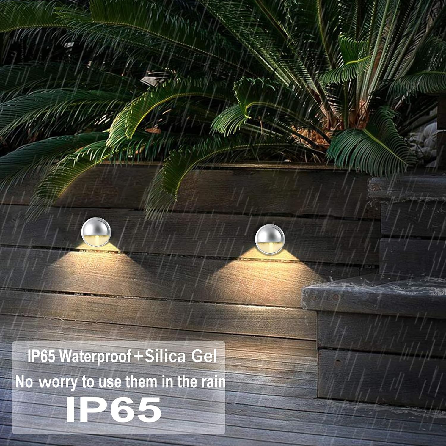 LED Outdoor Deck Lights Kits, Φ1.38in Warm White 20 Pack Silver, Low Voltage 12 Volt DC IP65 Waterproof, Electric Wired Recessed Stair Step Riser Mini Under Landscape Lighting for Yard Floor