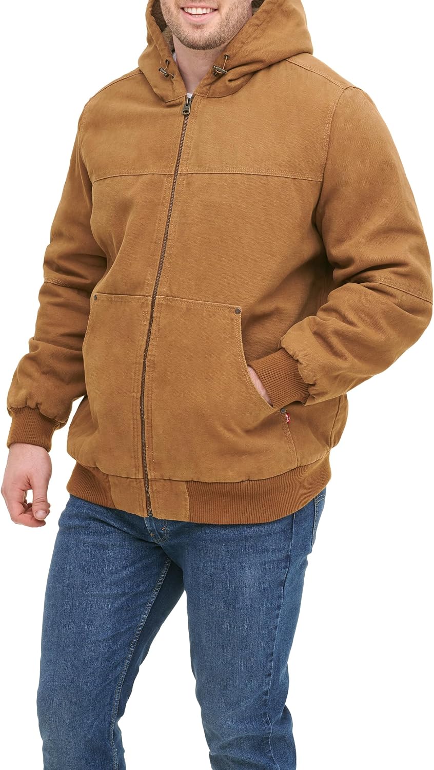 Levi's Men's Workwear Cotton Canvas Hooded Bomber Jacket