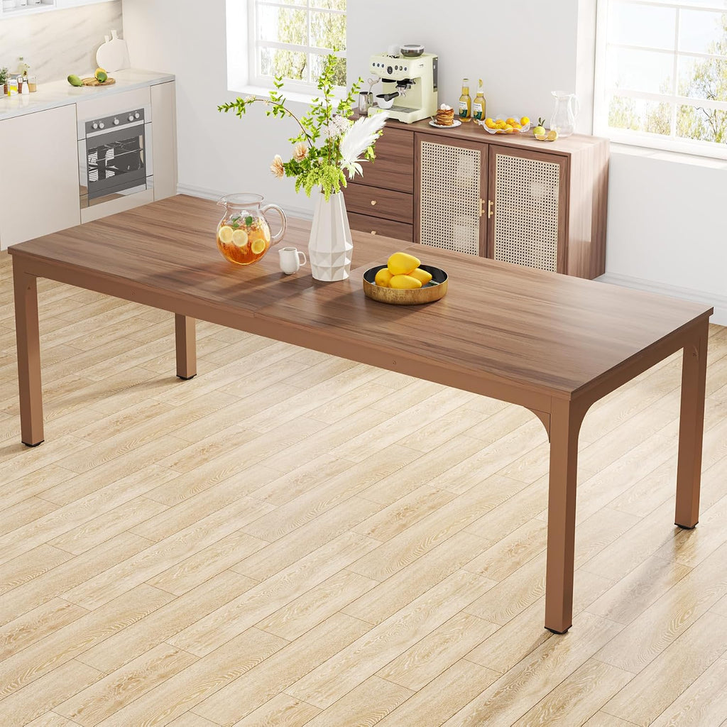 Tribesigns Dining Table for 6-8 Person, 78 inch Long Rectangular Kitchen Dining Table for Living Room and Dining Room, 78.7 x 27.5 x 29.5 Inches(Only Table) (Brown)