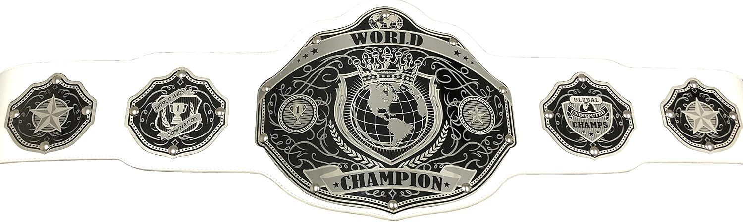 Undisputed Belts World Championship Belt - Custom Banner Text and Color Options - 2 Day Production