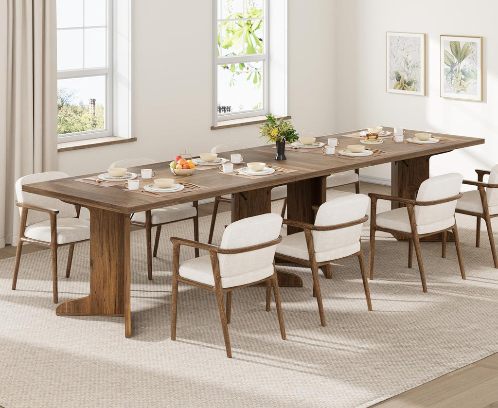 Garvee 71' Large Dining Table for 6 to 8 People, Modern Dinner Table with Unique Wooden Legs, Rectangle Dining Table for Kitchen, Dining Room & Living Room, Walnut