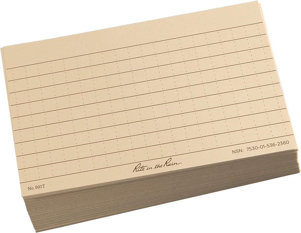 Rite in the Rain Weatherproof Arm Band Kit, 3' x 5' Tan Index Cards 100 pack, All-Weather Metal Pen, Tan CORDURA® fabric Arm Band (No. BB991T-KITL)