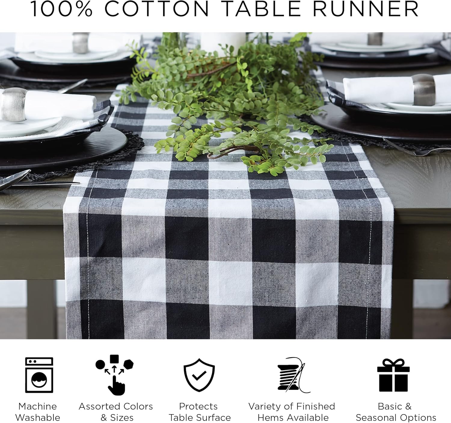 DII Dobby Stripe Woven Table Runner, 13x108 (13x113.5, Fringe Included) French Blue (Pack of 12)