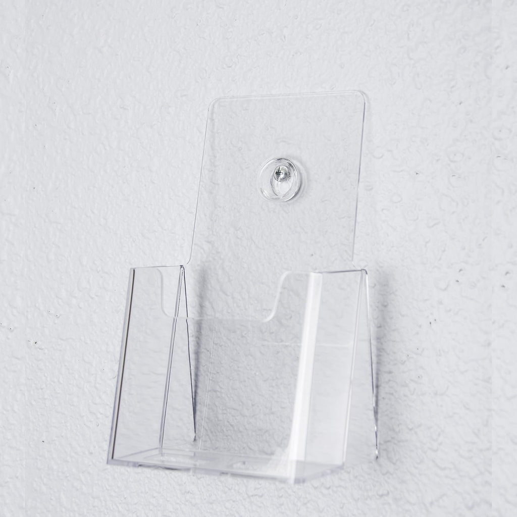 Clear-Ad - LHF-K200 - Acrylic Brochure Holder - Transparent Plastic Wall Mounted Brochure Stand 4x9 (Pack of 64)