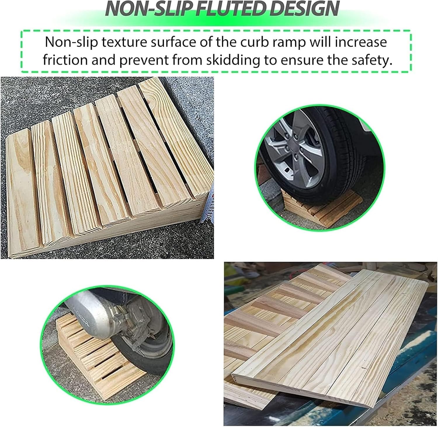 Threshold Ramp Wheelchair Ramp Non-Slip Wooden Threshold Ramp Home Steps Scooter Ramp Portable Stair Garage Kerb Ramps Roadside Slope Anti-Slip (Size : 32x35x10cm)