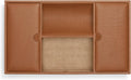 Leatherology Cognac Deluxe Valet Tray – Jewelry & Watch Organizer with Covered and Open Compartments, Microsuede Lining – Elegant Catchall for Bedroom, Closet or Bathroom