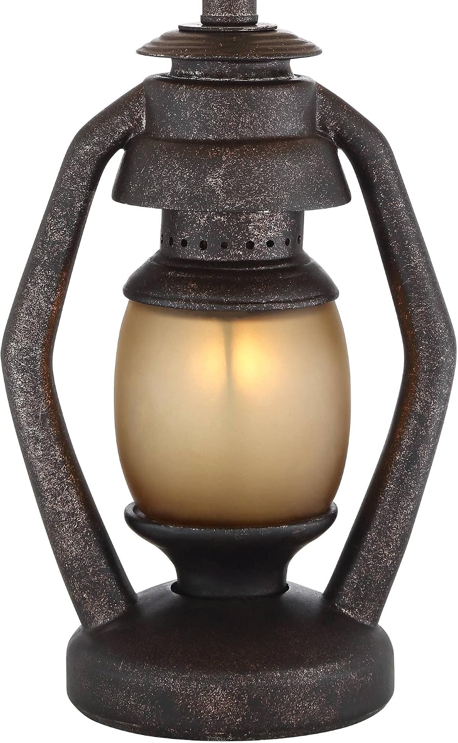 Franklin Iron Works Horace Rustic Farmhouse Industrial Table Lamps 25.25' High Set of 2 with Nightlight Bronze Black Faux Silk Drum Shade for Living Room Bedroom House Bedside Nightstand Home