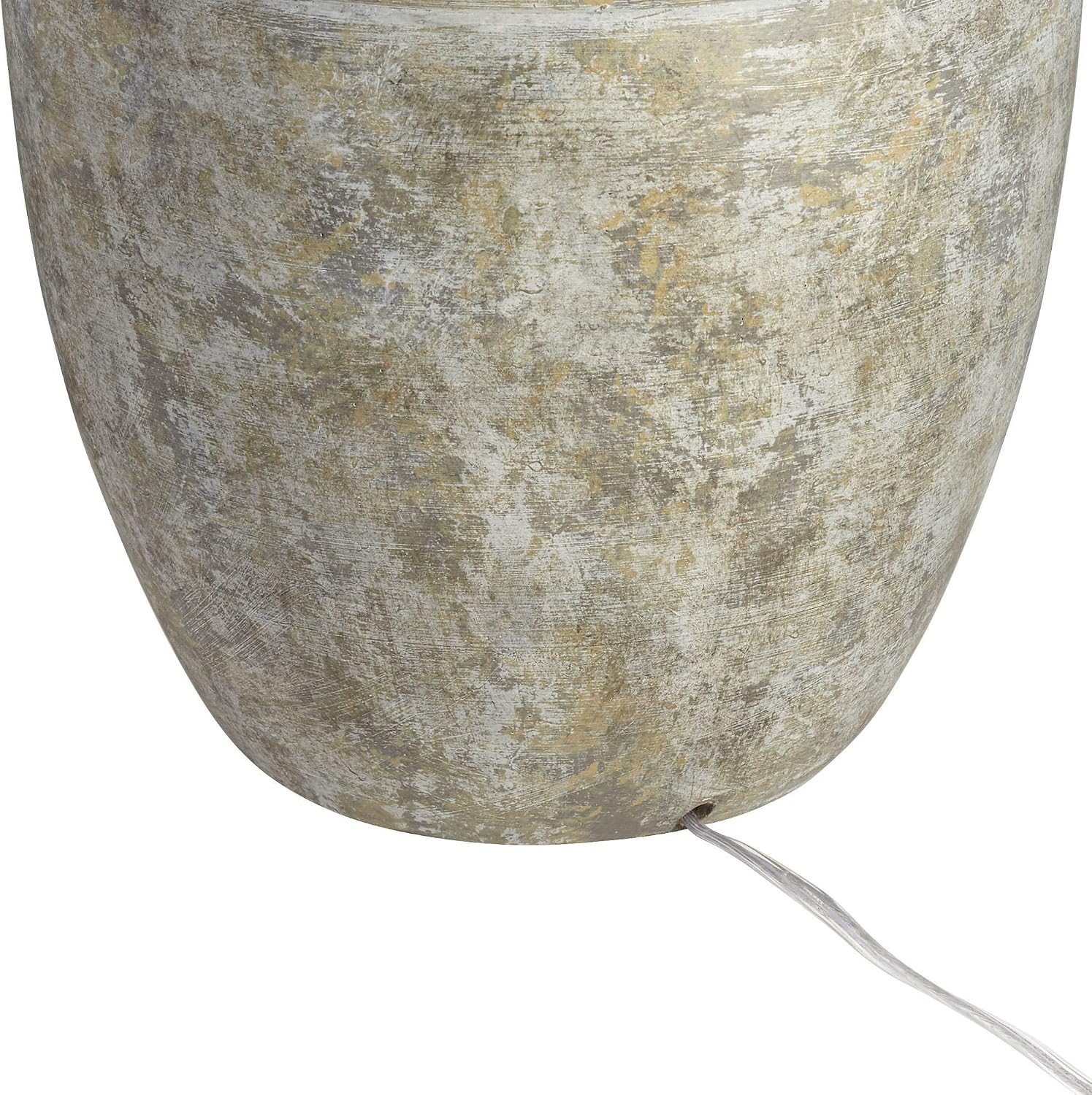 John Timberland Otero Rustic Southwestern Style Table Lamp 27' Tall Gray Faux Mottled Stone Jug Cream Linen Drum Shade Decor for Living Room Bedroom Bedside Nightstand Office Entryway Reading
