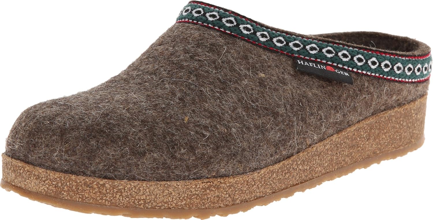 HAFLINGER Men's Gz Classic Grizzly Slippers, Earth, 15 Women/13 Men