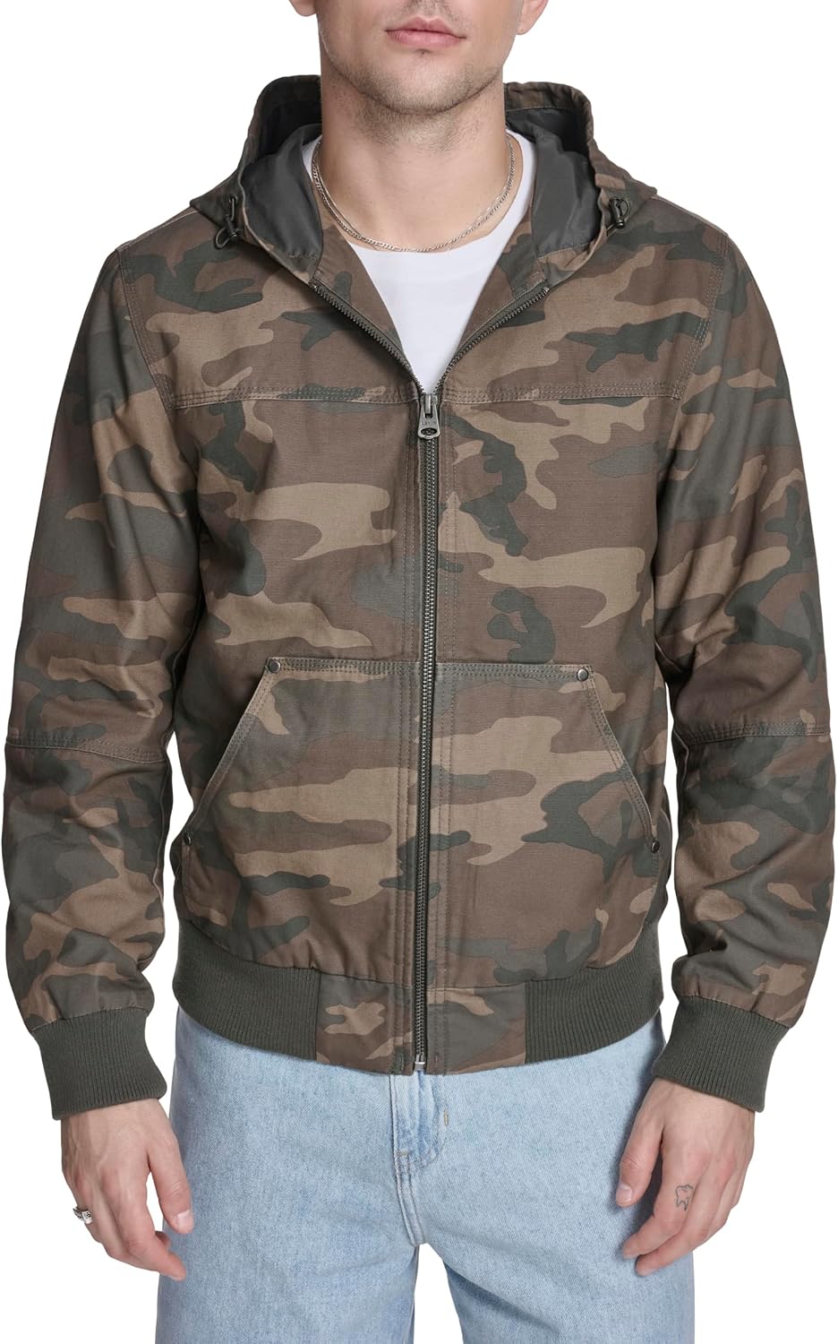 Levi's Men's Workwear Cotton Canvas Hooded Bomber Jacket