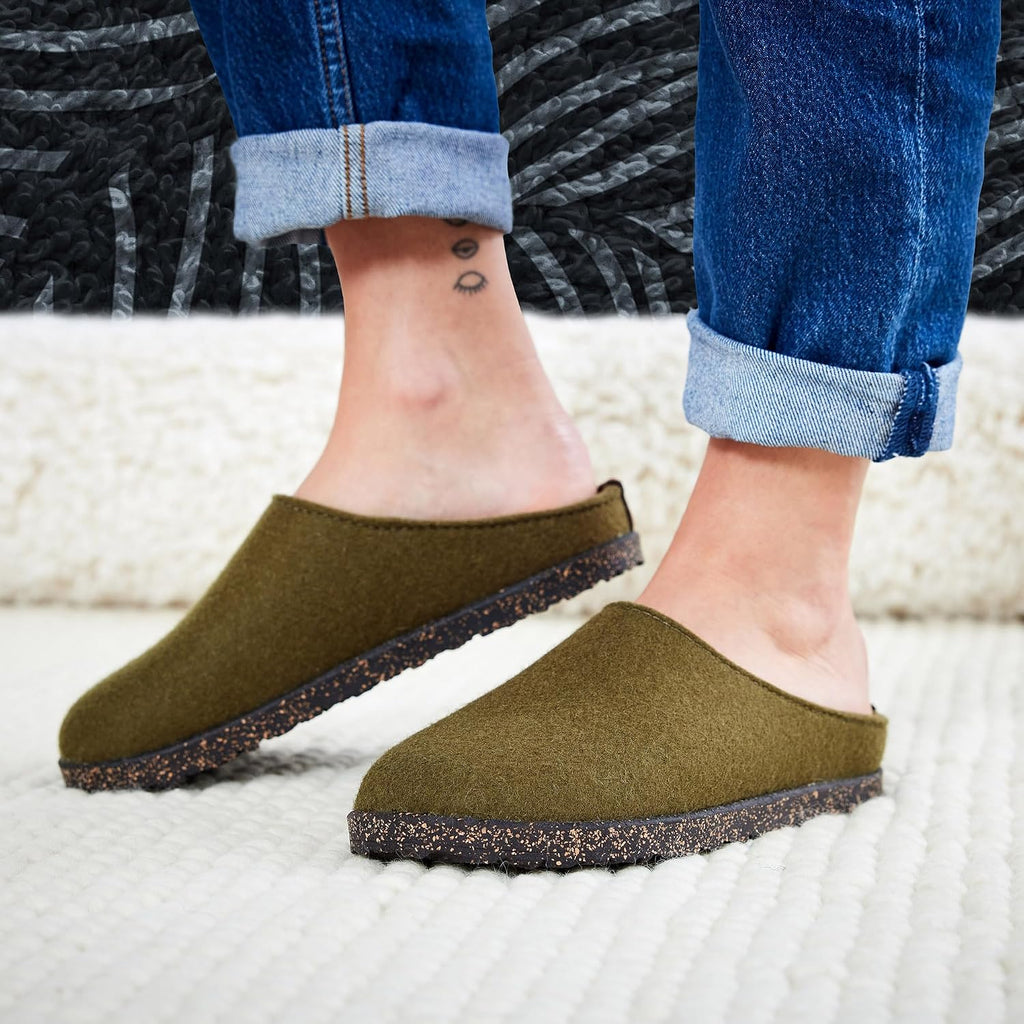HAFLINGER Manhattan Felt Clog Wool Slipper Unisex