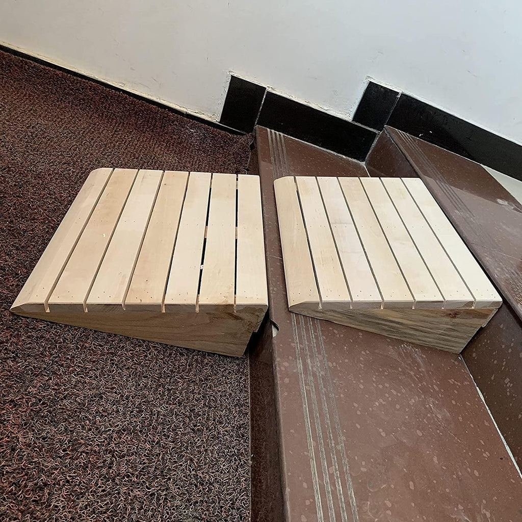 Ramps Entry/Curb Wooden Threshold with Handle, Portable Steps Doorways for Cars Wheelchair(30.8x30x9cm)