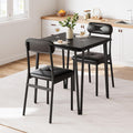IDEALHOUSE Dining Table Set for 4, Kitchen Table with Upholstered Chairs for Kitchen Room and Small Spaces (Black, Table with 2 Upholstered Chairs)