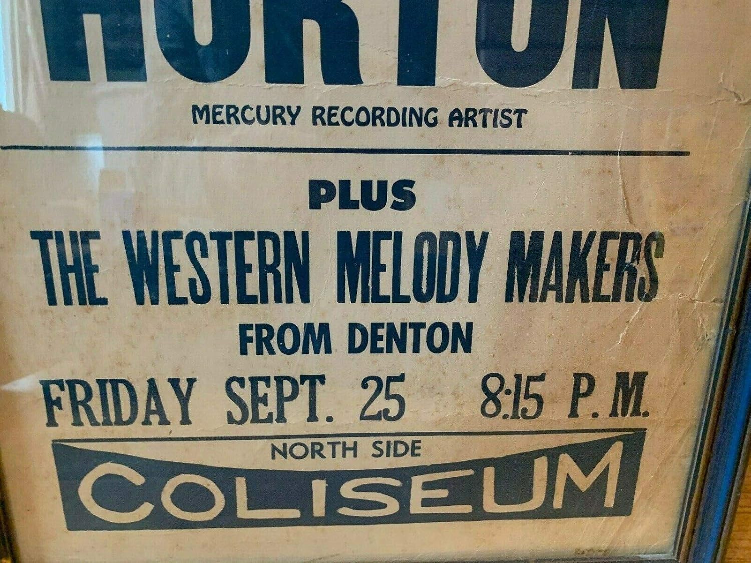 1953 Country Music Rockabilly Star Johnny Horton Concert Poster