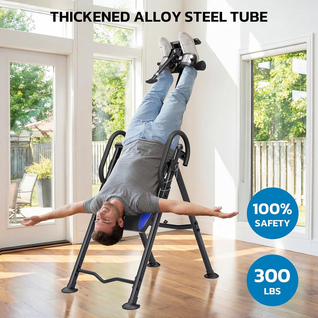 YOLEO Gravity Inversion Table for Back Pain Relief 2026 New Inversion Table w/Lumbar Support Easy to Assemble Back Stretcher Machine 300 lbs