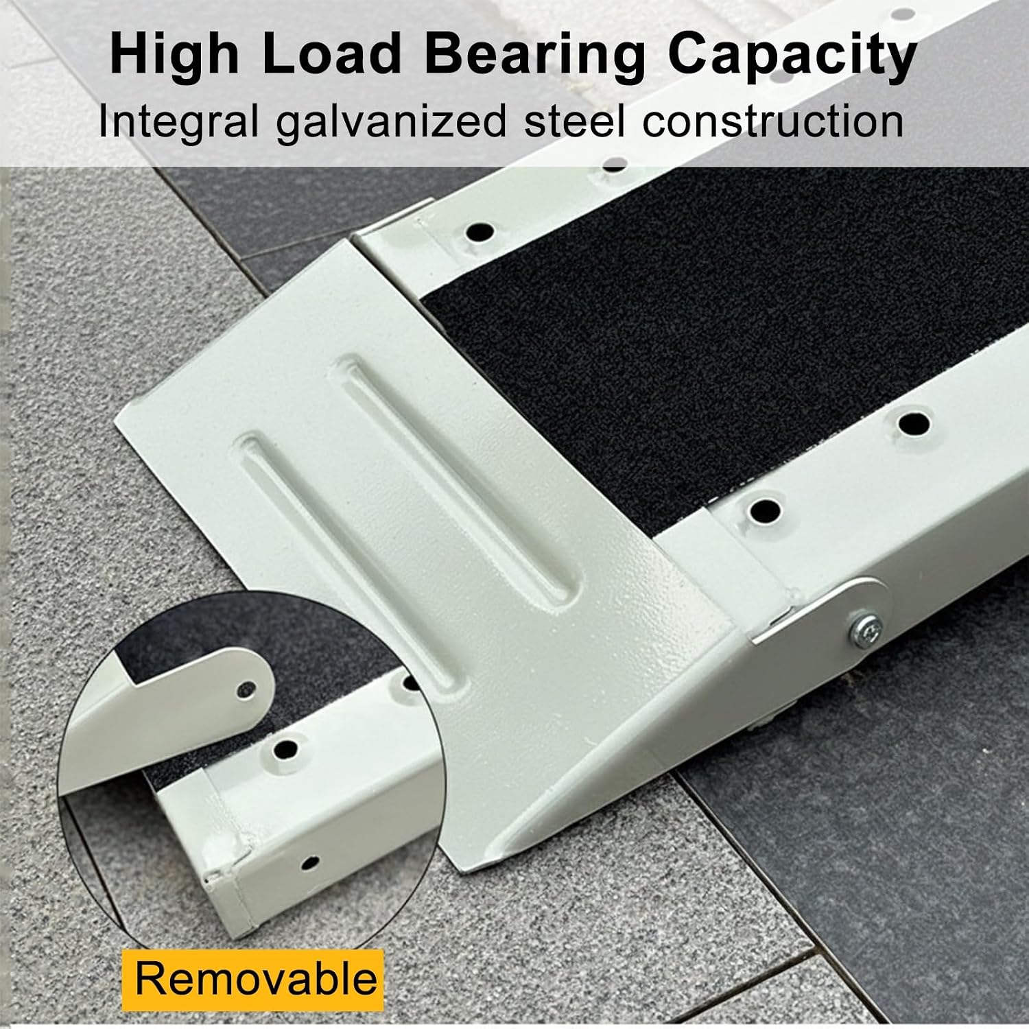 Wheelchair Ramp Threshold Ramps for Doorways with Handle, 440 lbs Load Capacity, for Stairs Wheelchairs Bicycles Walking Aids(100x25x5cm/39x10x2in)