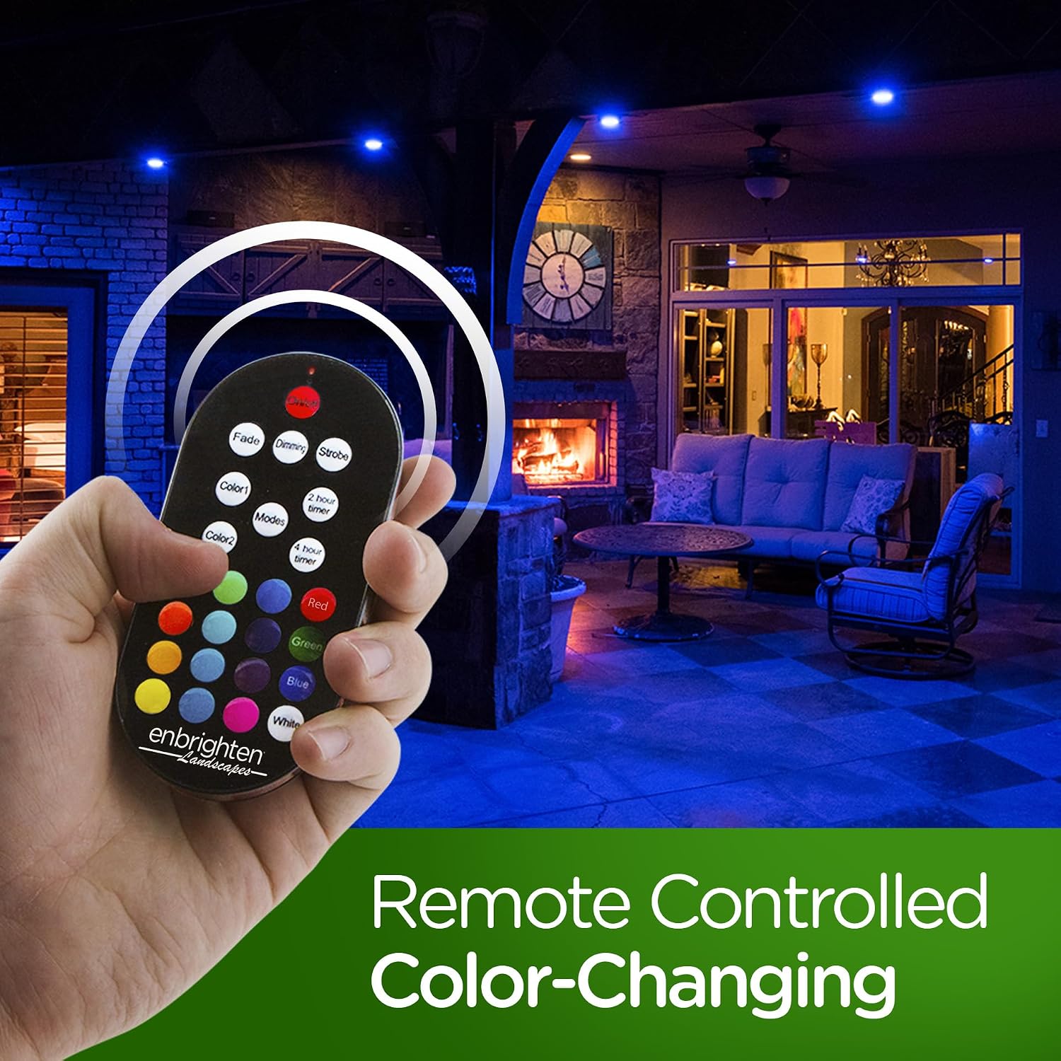 Enbrighten LED Ground Lights Outdoor 40ft | Color Changing | Remote Control | Path Lighting | Pack of 2