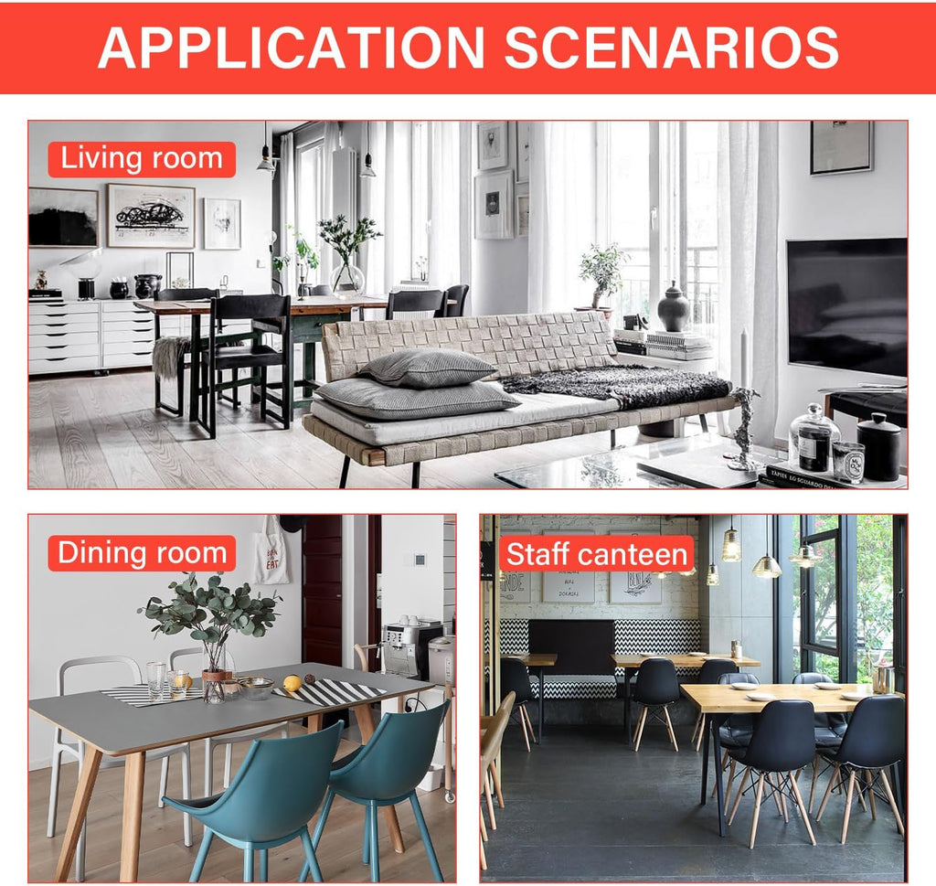 PayLessHere Dining Table Set Glass for Small Spaces Kitchen Table and Chairs for 4 Table with Chairs Home Furniture Rectangular Modern, White Glass
