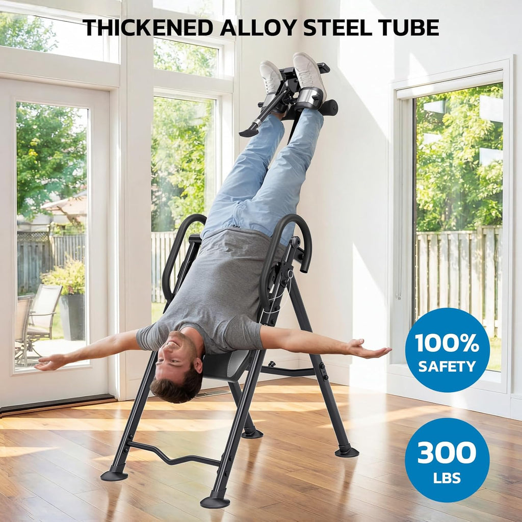 YOLEO Gravity Inversion Table for Back Pain Relief 2026 New Inversion Table w/Lumbar Support Easy to Assemble Back Stretcher Machine 300 lbs