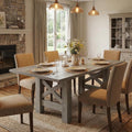 Garvee Wood Farmhouse Dining Table for 6-8, Heavy Duty Large Kitchen Table, 70.87' Long Rectangular Dining Room Tables with Strong Legs, Thickness Tabletop, for Big Family, Dinette, Rustic Gray