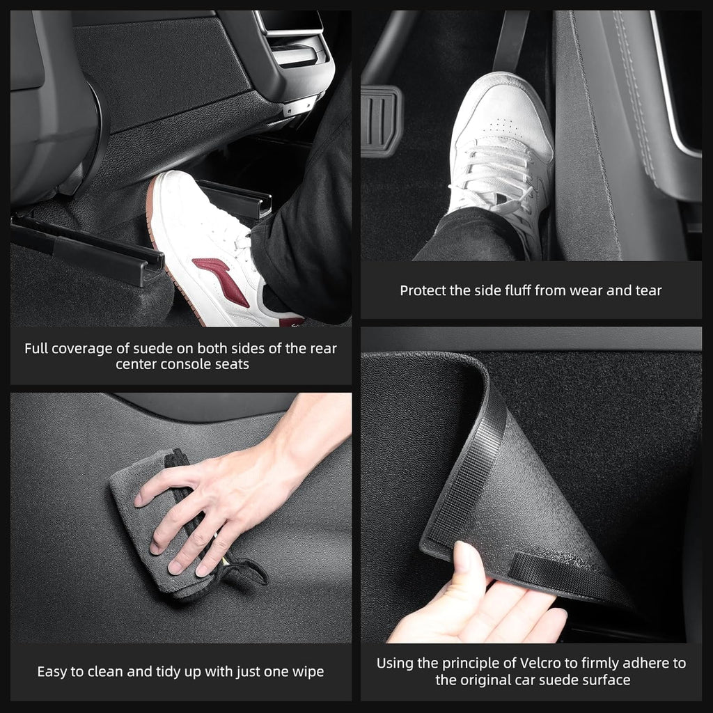 LUCKEASY 17PCS Interior Suits for Tesla Model Y Juniper 2025 2026 | Front & Rear Door Sill Protector|Center Console Anti-Kick Pad|Tailgate Mat & Bumper Guard|Trunk Side Protective Cover