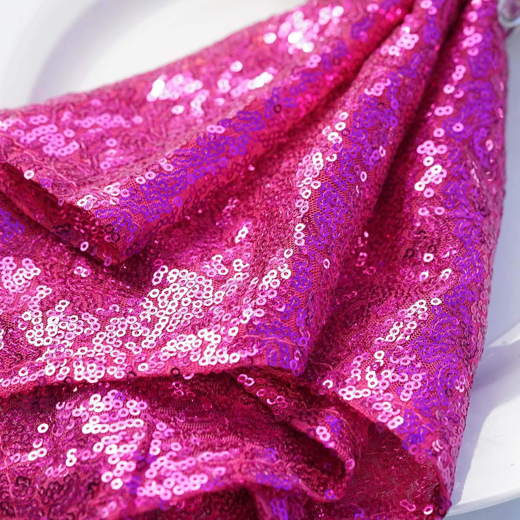 50 pcs 20-Inch Fuchsia Sequins Napkins - for Wedding Party Restaurant Holiday Dinner