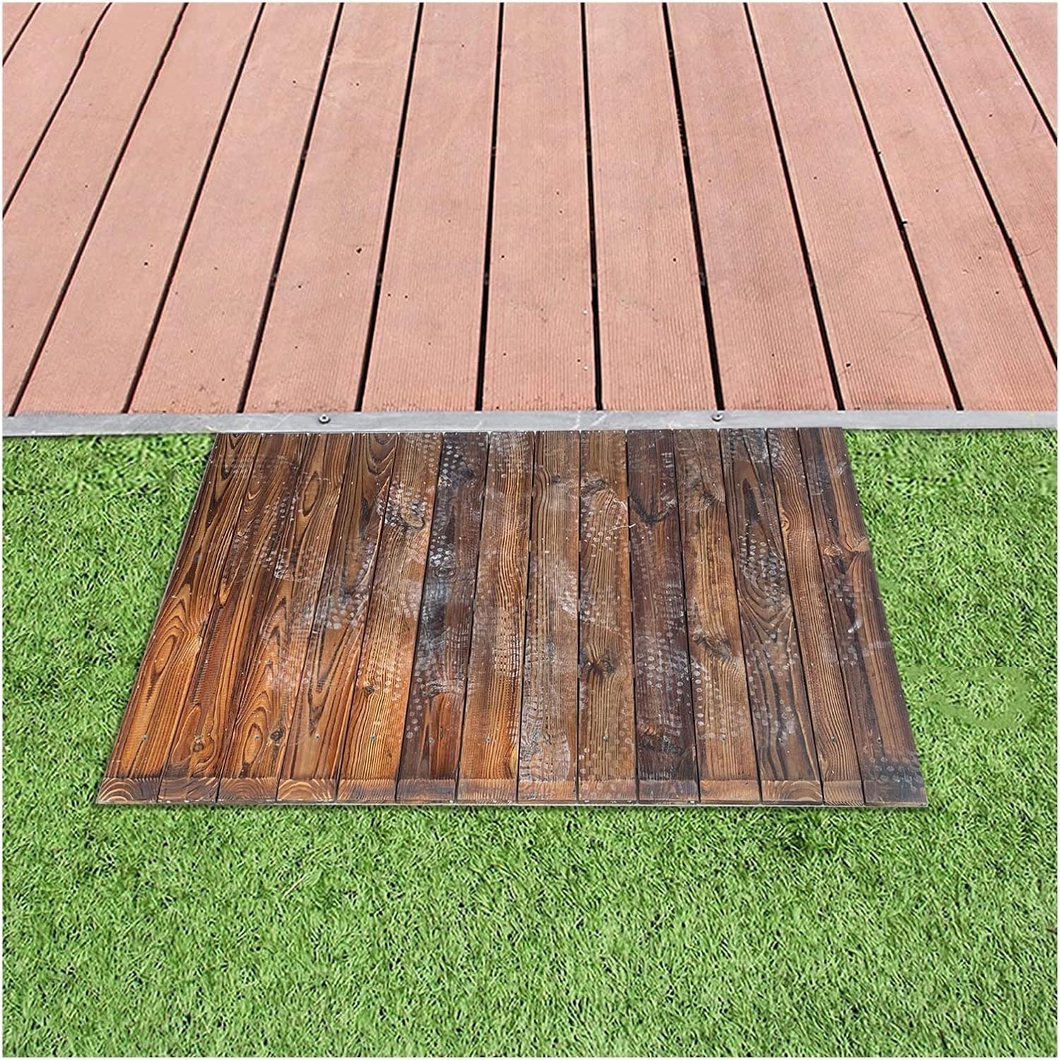 JYDQM Portable Driveway Ramp Portable Doorways Threshold Ramps, Wooden Non Slip Curb Ramp for Wheelchair/Stairs, Indoor or Outdoor Use, 10cm/18cm/20cm High(Size:90x70x18cm/35.4x27.6x7inch)