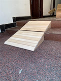Portable Wooden Threshold Ramps, Wheelchairs Scooters Bicycles Barrier Free Access, for Home/Hotel Stairs Entrance Doorway(35x38.8x14cm)
