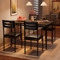 Garvee 5 Piecs Dining Table Set, Farmhouse Style Dining Table and Chairs Set for 4, Dining Set for Dining Room Kitchen Apartment, Black