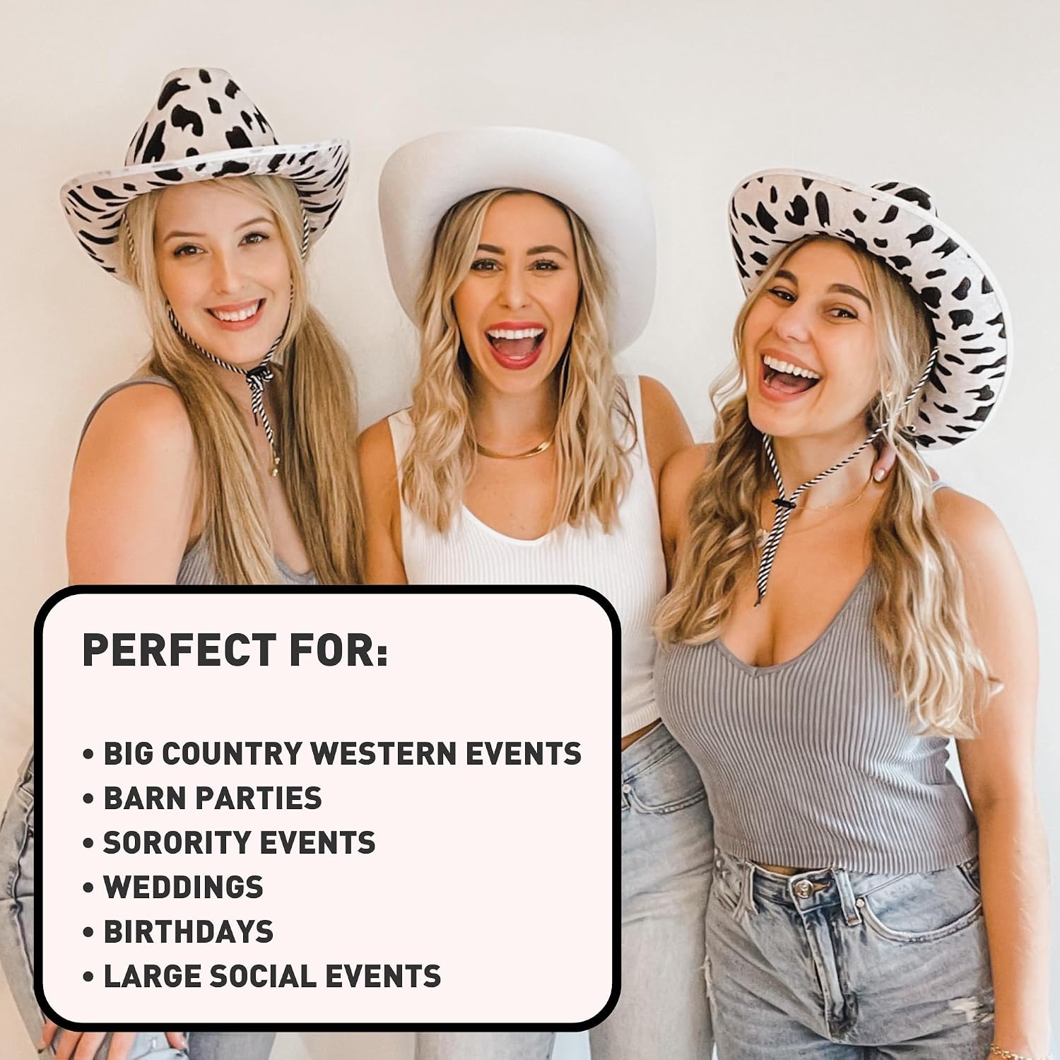 Cowboy Hats | Cowgirl Cosplay Novelty Bulk Costumes | Bridal Shower Engagement Girls Trip Bridesmaid Gift Goodie Bag Favor