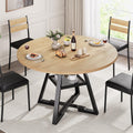 Jocoevol Round Dining Table,Kitchen Dining Room Circle Dinner Pedestal Table,Space Saving Wood Kitchen & Dining Room Furniture (Natual Wood, 42In)