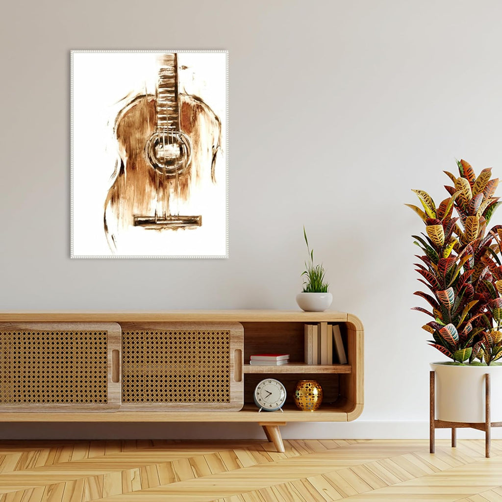 Amanti Art Framed Canvas Wall Art 42x32 Instrumental II by Ethan Harper, Framed Wall Art Canvas, Music Artwork, Traditional Decor, Oversize Poster Painting for Living Room, Bedroom, Bathroom, Kitchen