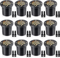 SUNVIE 12W Low Voltage Landscape Lighting with Connectors 1200LM Ultra Bright Well Lights Landscape LED In Ground Waterproof Outdoor Warm White Paver Lights for Garden Yard Driveway 12 Pack
