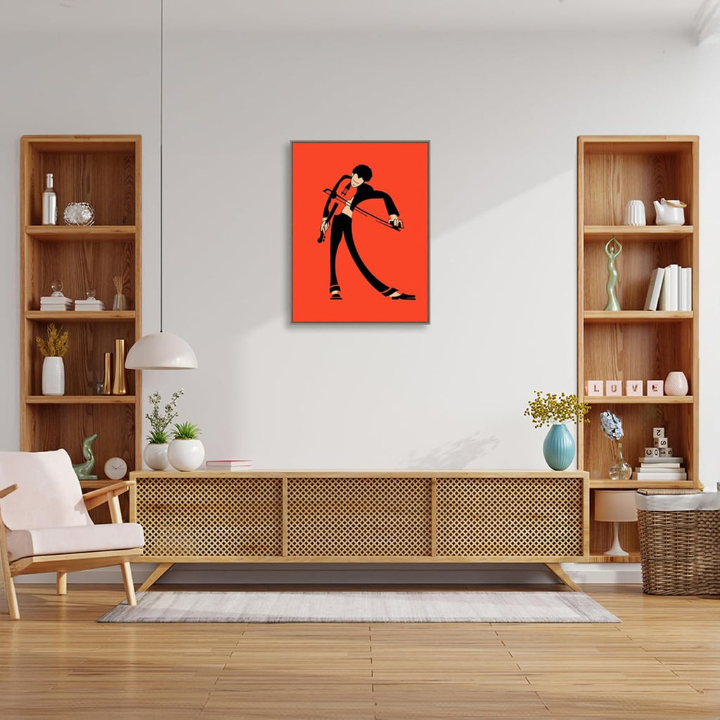 Amanti Art Framed Canvas Wall Art 30x23 The Violin by Mark Rogan, Framed Wall Art Canvas, Music Artwork, Country Rustic Decor, Large Poster Painting for Living Room, Bedroom, Bathroom, Kitchen,