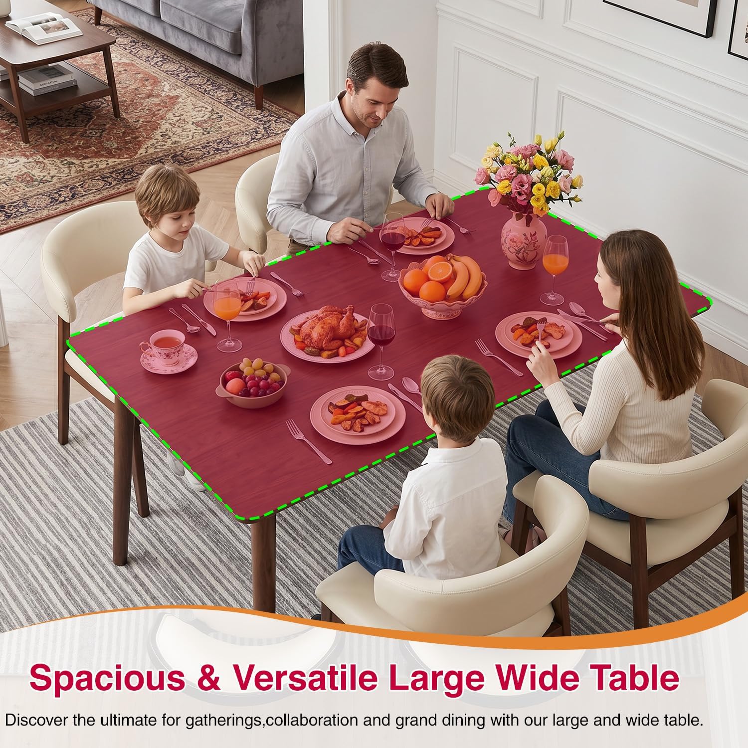 FDW 47 Inches Dining Table, Dining Room for 4 People, Small Rectangular Table for Kitchen, Quick Assembly, Small Spaces Modern Home Furniture Dinner Table, Espresso