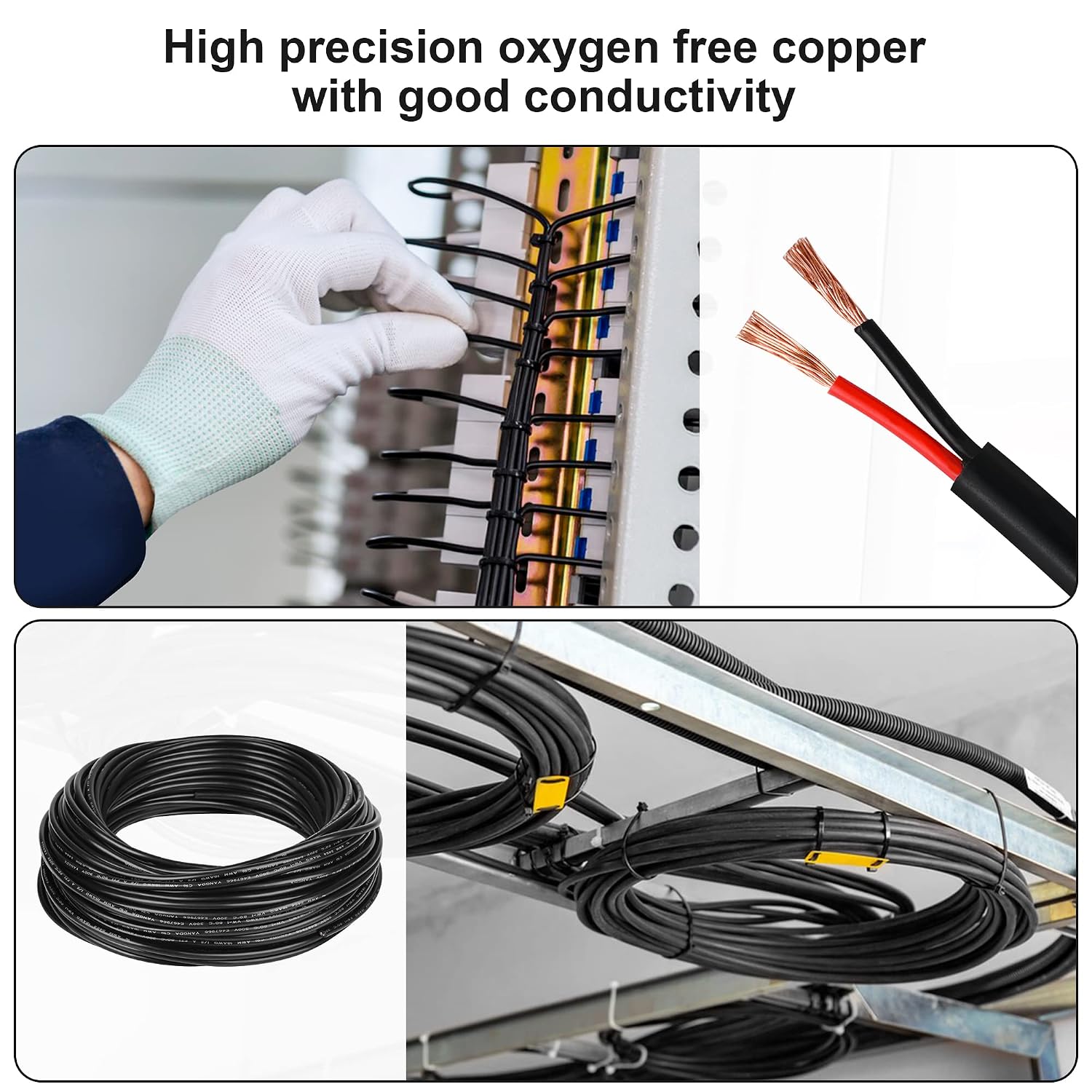 18 Gauge Wire 2 Conductor,18 AWG Electrical Wire Stranded PVC Cord Oxygen-Free Copper Cable,500FT 2 Core Pure Copper Flexible Cable Wire for LED Lamp Lighting Strips Automotive (18AWG-2C, 500FT)