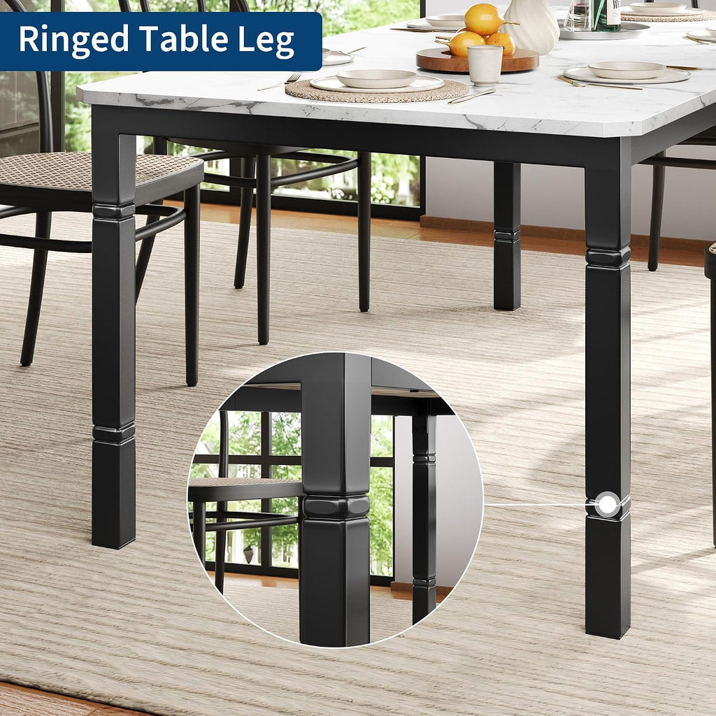 Garvee 78 in Large Industrial Dining Table for 6-8, Kitchen Table with Heavy Duty Metal Legs, Wood Desk with Chamfer Corner for Dining Room, Kitchen, Living Room, Easy Assembly