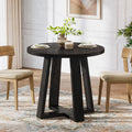 Tribesigns Small Round Dining Table for 2-4 People, 31.5 Inches Farmhouse Kitchen Table for Small Space, Dining Room, Kitchen, Apartment, Black