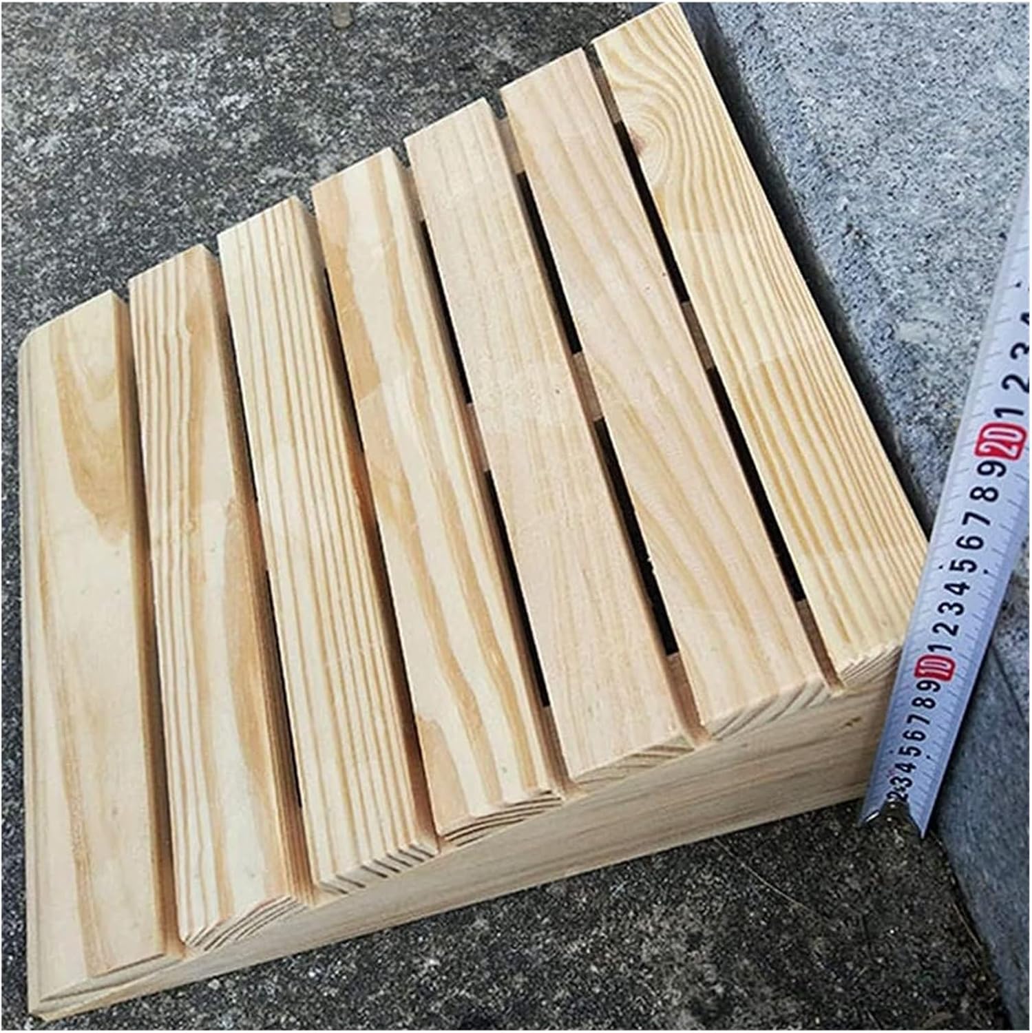 Generic Wooden Step Stairs Transition Ramp for Walkers Car Motorcycle,Portable Mobile Threshold Rise Ramps for Doorways,3-6In Rise,Load 270Kg/660Lbs(13.3x11.8x5.1inch/33.8x30x13cm)