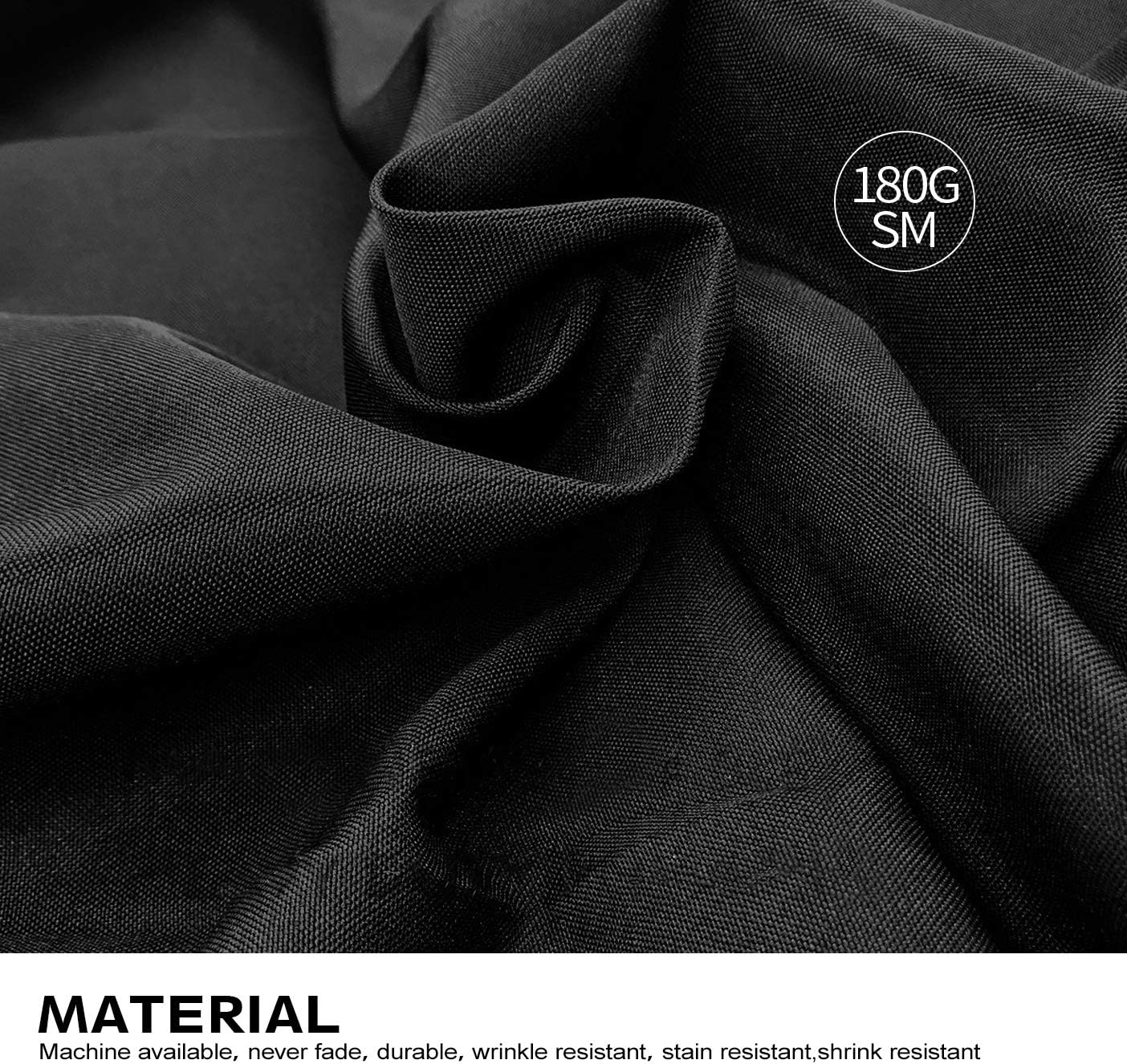 Surmente 10 Pack Black Tablecloth 90 x 132-inch Rectangular Polyester Table Cloth for Weddings, Banquets, or Restaurants