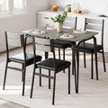 GarveeHome Dining Table for 2, Small Table and Chairs Set of 2, Square Dinette Set for 2, 3 Piece Kitchen & Dining Room Sets for Small Space (Oak, Table with 4 Upholstered Chairs)